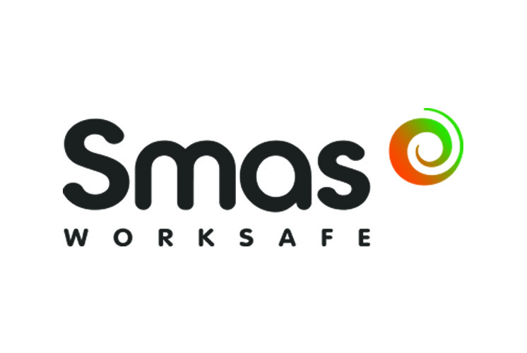 SMAS Worksafe logo with a green and orange swirl design.