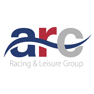 ARC Racing & Leisure Group logo with stylized letters arc and a swoosh across them.