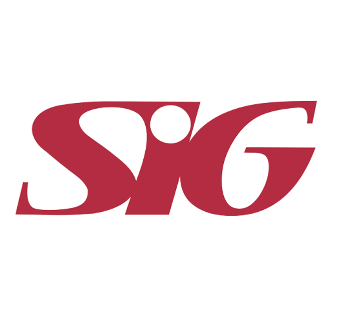 SIG company logo in bold red stylized letters.