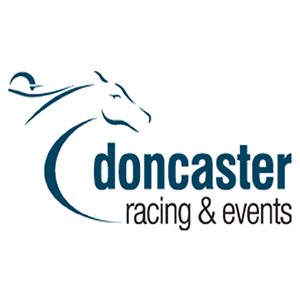 Doncaster Racing & Events logo with stylized horse head and flowing mane design.
