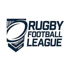 Rugby Football League logo with stylized rugby ball and year 1895.