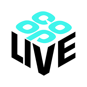 3D cube with the word LIVE in black and overlapping turquoise letters on top.
