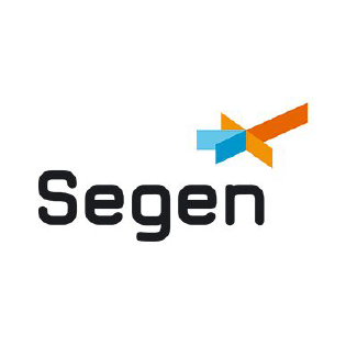 Segen logo with stylized intersecting blue and orange shapes above the text.