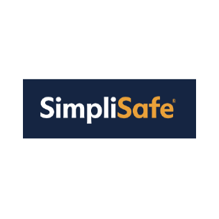 SimpliSafe logo with Simpli in white and Safe in orange on a dark blue background.