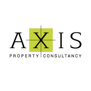 Logo for AXIS Property Consultancy with a green square behind the letter X.