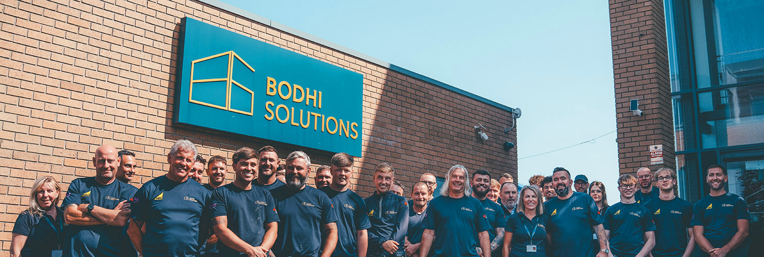 The Bodhi Solutions team gathered outside the Bodhi Solutions office